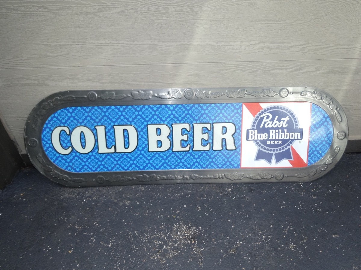 70s〜Pabst blue ribbonアメリカアンティークUSA看板Beer VINTAGE ANTIQUE ORIGINAL PABST BLUE RIBBON COLD BEER 🍺 BIG 58