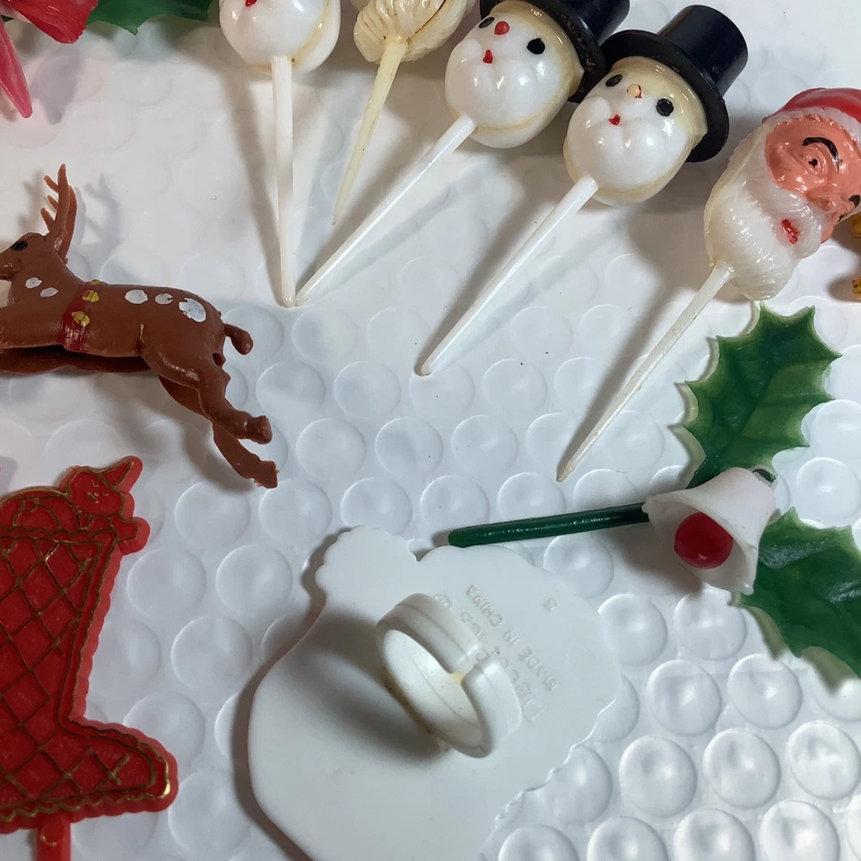 Belén elfo de renos cara de Papá Noel vintage de Navidad Foto 3 de 4