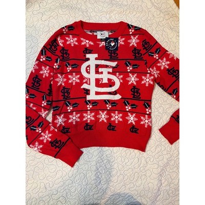 St Louis Cardinals Cropped Ugly Christmas Sweater Women Holiday Size Medium