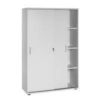 BüRo Aktenschrank 153Cm SchiebetüRen Grau Ordnerschrank BüRoschrank BüRomöBel