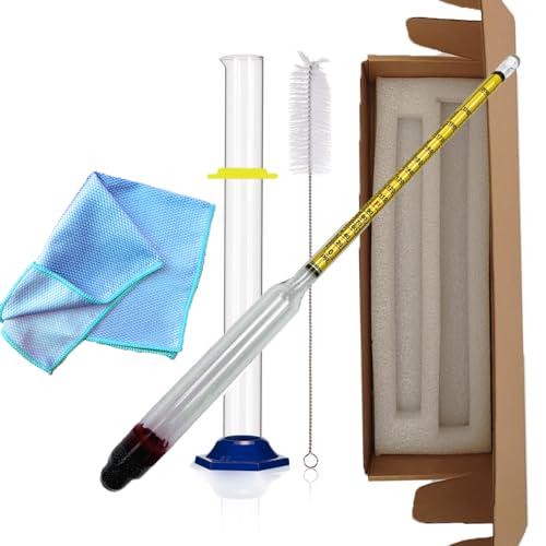 Alcohol Hydrometer Meter Test Kit 0-200 Proof And Tralle,with Glass Test Tester