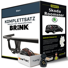 Für SKODA Roomster Typ 5J Anhängerkupplung starr +eSatz 7pol uni 05.2006-03.2010