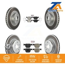 Front Rear Semi-Metallic Pads And Coated Disc Brake Rotors Kit For BMW X5 X6