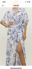 Reformation Winslow Dress in Lucerne Blue Floral Viscose Excellent Condition S
