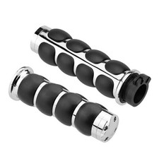 Motorcycle Hand Grips 1 Inch 25MM Handlebar Grip Throttle Non-Slip Chrome-C