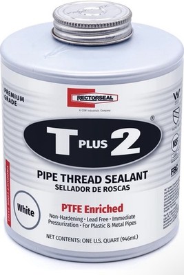 RectorSeal T Plus 2 Pipe Thread Sealant. PTFE Enriched. 4 oz Bottle