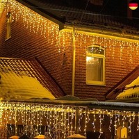 500 Leds Eisregen Lichterkette AußEn, 18M Weihnachtsbeleuchtung Warmweiß, Wasser