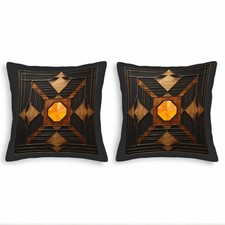 Set of 2 Decorative Throw Pillow Covers 18x18in - Modern Geometric Pattern