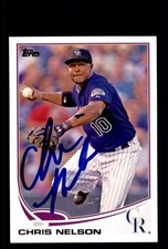 Signed Baseball Card Auto Chris Nelson 2013 Topps #427 Colorado Rockies