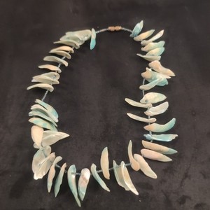 Vintage Blue Puka Shell Necklace