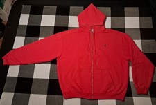 Felpa Champion Super Hood Fleece Cone Hoodie full zip (2XL) rosso/nero vintage e rara!