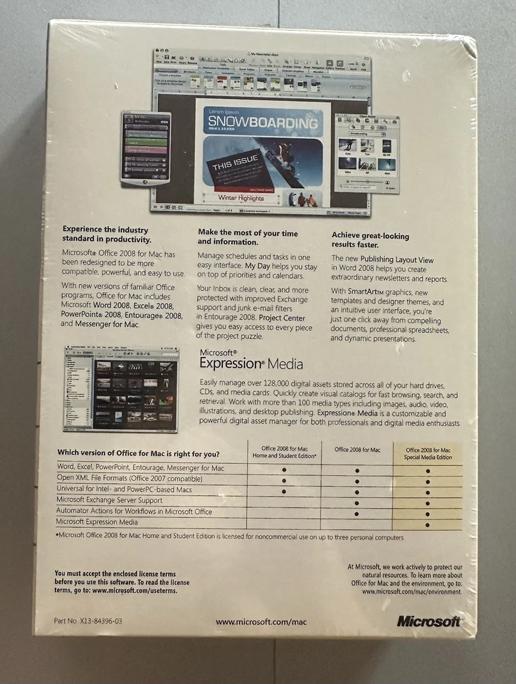 Microsoft Office Mac 2008 with Expression Media NIB - Image 2 of 4
