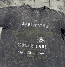 Affliction Freedom Defender Molon Labe Graphic T-Shirt Size XL WORN