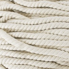 Super Soft 3 Strand Twisted Cotton Rope Natural, 1/2 Inch x 10 Feet White