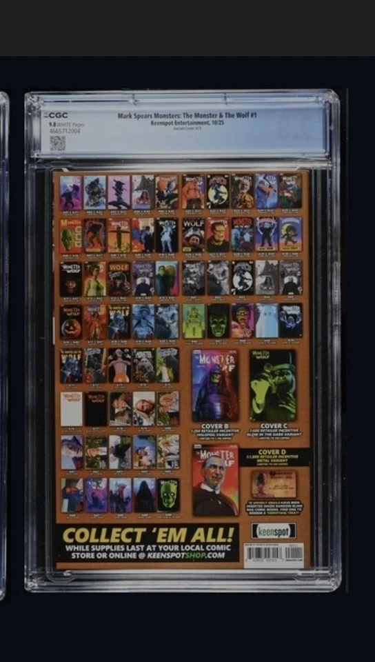 🔥 Mark Spears Monsters: The Monster And The Wolf #1 CGC 9.8 Graded Cover A13 🔥 - Image 2 of 2