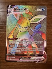 Pokémon TCG Glaceon VMAX Evolving Skies Holo Secret Rare 208/203 English NM