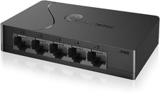 5 Port Easy Smart Managed Ethernet Switch Gigabit Switch, Network Hub, Black