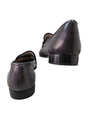 Bruno Magli Greco Leather Loafers Mens 10.5 Italy Charcoal  display picture 3