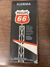 Vintage Phillips 66 Florida Road Map 1967 