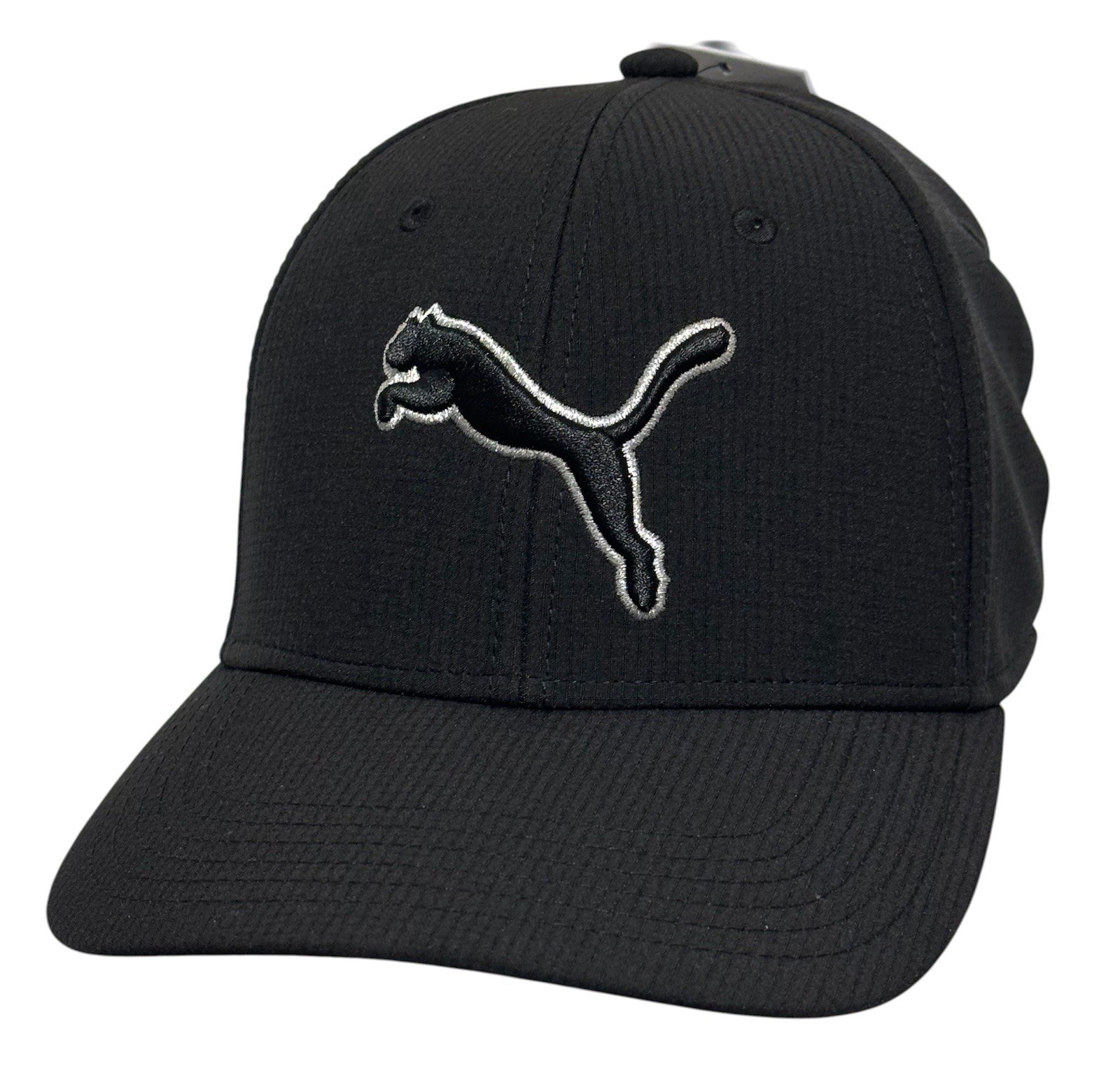 Puma Men's Polyester Baseball Cap Black with Black Puma-Stretch Fit S/M 8472