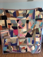 Antique Victorian Crazy Quilt Amazing Antique Fabrics and Stitching 1860-1920
