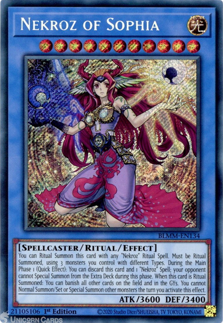 BLMM-EN134 Nekroz of Sophia : Secret Rare 1st Edition Mint YuGiOh Card