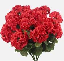 1/2/3Pack Artificial Geranium Bush Decorative Silk Flower Artificial Plant Decor