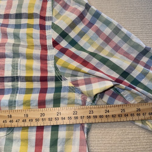 Carbon 2 Cobalt Men's L Cotton Multicolored Plaid Long Sleeve Button Shirt - Picture 5 of 7