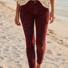Current Elliott Maroon Leopard Skinny Jeans 29