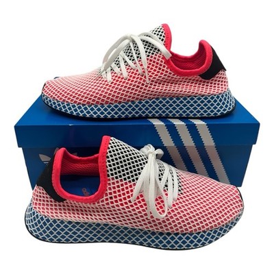 Adidas Deerupt Runner Running Shoes Men Sz 11 Solar Red/Bluebird Sneakers CQ2624