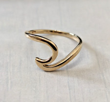 QVC 9ct Yellow Gold Ring Wave Design Band Full Hallmark Ring Size N