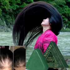 Nature Triangle Shampoo Bar,Natural Usman-Grass Glutinous Solid Shampoo Bar 120g