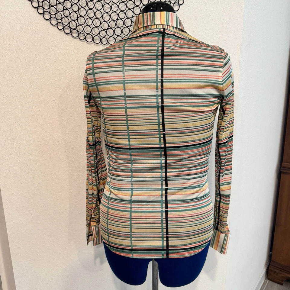 Women’s Vtg 70s Salem Blouse Top Dagger Butterfly Collar Mod Disco Size Small - Image 3 of 4