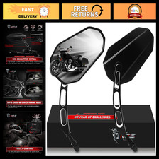 Universal Black Motorcycle Mirrors - M8 Rear View Side Mirrors For Sportster Ro