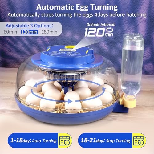 Incubators for Hatching Eggs, 18 Egg Incubator with Automatic Egg Turning and - Picture 3 of 7