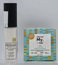 2 Lot Of Kristin Ess Dry Shampoo Powder+ Rescue My Hair Volume Conditioner Bar