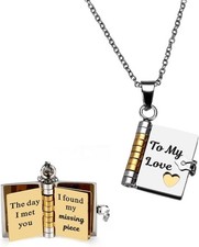 Valentines Day I Love You Gifts for Her to My Wife Necklace from Husband Book Ne