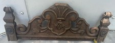Antique Salvage Walnut Wood DOOR PEDIMENT Header Molding Crafter 17.75&rdquo; Long DIY
