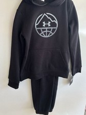 Under Armour Youth Boys Hoodie and Joggers 2-Piece Fleece Set, Black, YM