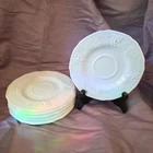 VTG MCM Set Of 6 Indiana Milk Glass Colony Harvest Grape 6" Saucer Plates
