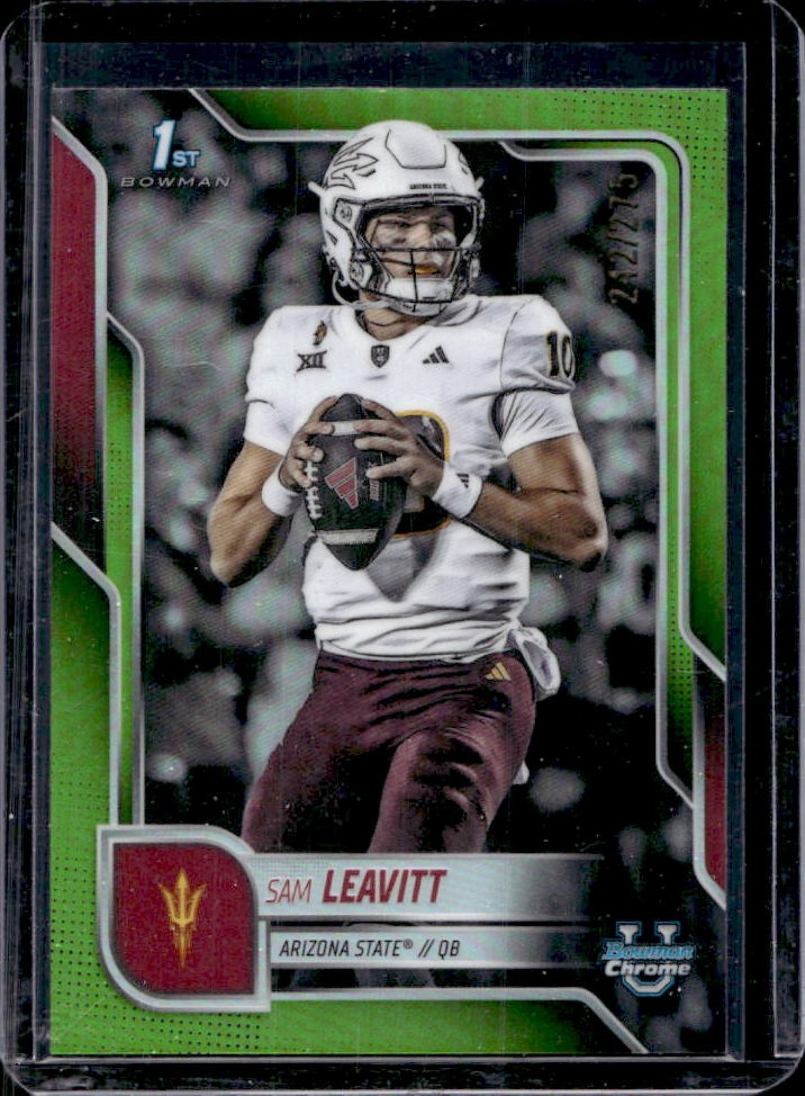 2025 Bowman Chrome U Sam Leavitt Lime Green Refractor 1st #242/275