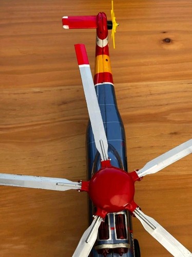 Vintage Sikorsky S61 Hubschrauber batteriebetrieben blau Yonezawa Blech Marine Spielzeug 60er - Bild 9 von 10