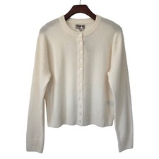 J. Crew Perfect Cashmere Cardigan Womens Size M Ivory NWD 178 CP465 - Hole