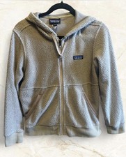 Patagonia Shearling Sherpa Hoodie Tan Fleece Full Zip Women  s Size XS