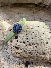 Czech Glass Dahlia Green Faux Suede Handmade Boho Bracelet