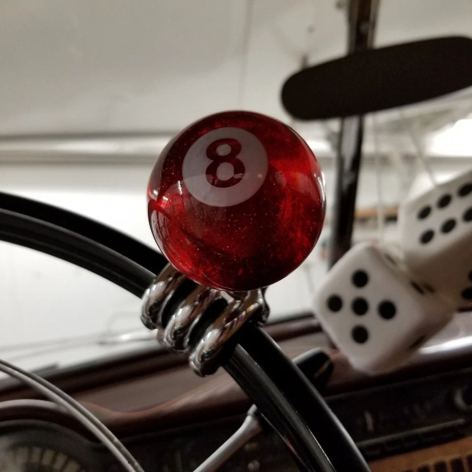Rojo translúcido 8 bolas billar suicidio brody perilla volante escama de metal V8 Foto 2 de 4