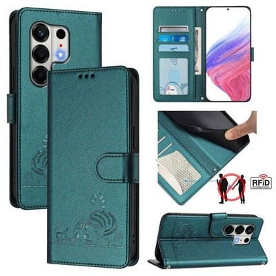 RFID-blocking case with lanyard and embossed cat/rat design for Tecno Camon...