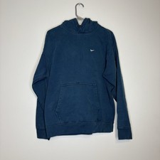 Nike Solo Swoosh Fleece Pullover Hoodie Men  s Medium Blue Heavyweight CV0552 460