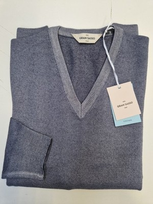 GRAN SASSO V-PULLOVER  STRICK 55115/22792 col.011 Graublau Gr. 52