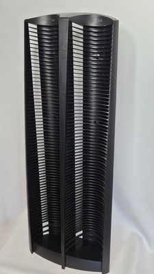 LASCOWIEC【CD】ブラックメタル black l Laserline 140 CD Storage Tower Dual Column Double Rack Stand